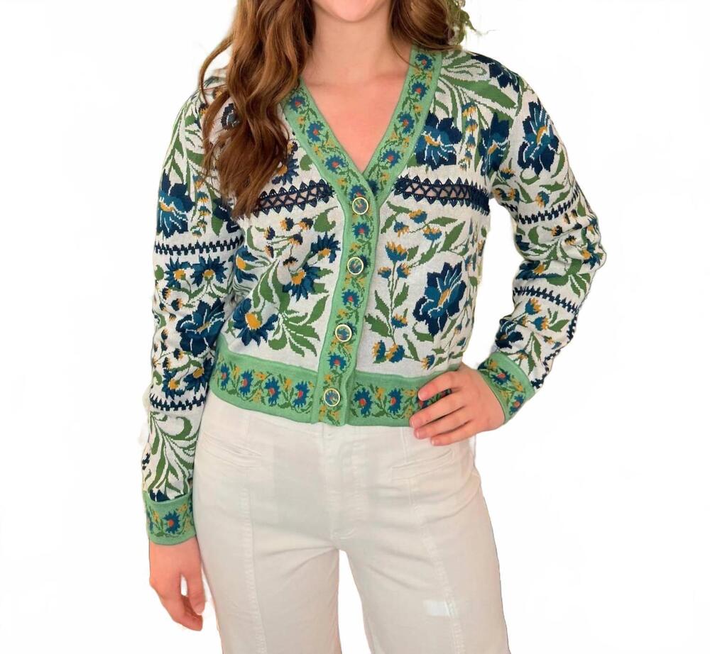 NEW FARM RIO manoela buttoned knit cardigan in off-white